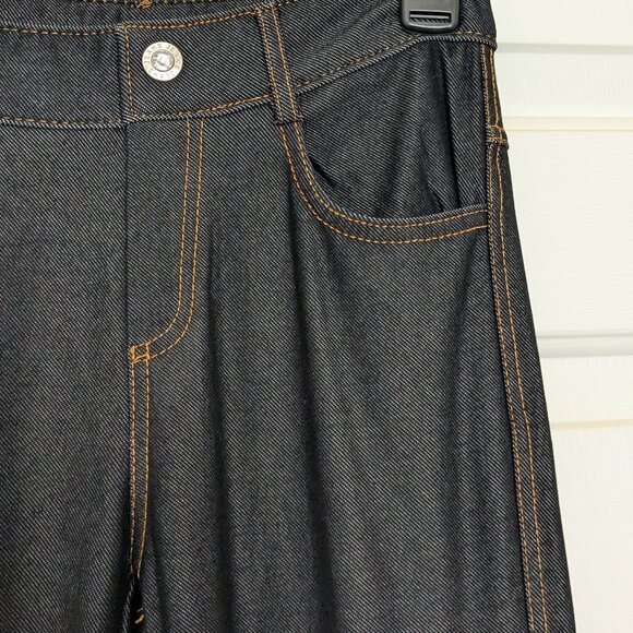 YELETE NAVY BLUE Mid Rise Ponte Skinny Jeggings Pants Knit Leggings SMALL - Picture 4 of 10